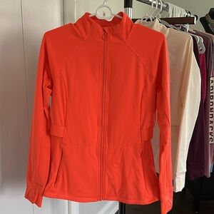 Fabletics Full Zip Jacket Size L in Bright Orange